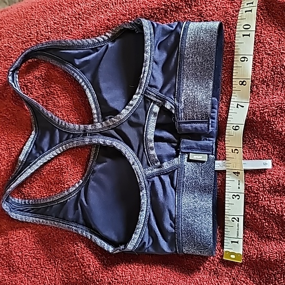 STUNNING AERIE MISSES  METALLIC NAVY SILVER RACERBACK SPORTS BRA - Picture 3 of 7